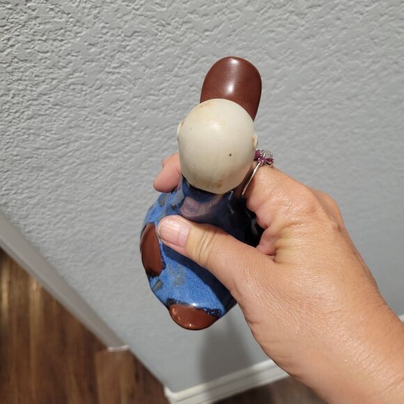 VTG Studio Pottery Bird Duck Blue Glazed Handmade Figurine Sculpture 6 x 3.5" - Picture 5 of 12